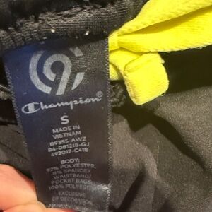 Champion Black and Neon Yellow Shorts